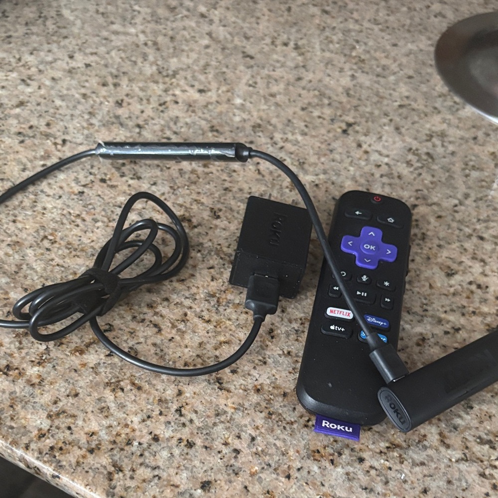 Roku Remote with Black and Purple Design